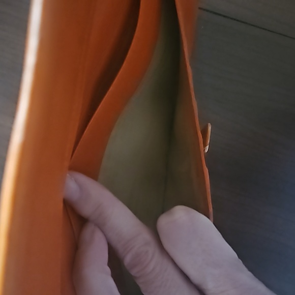 CHANEL COCO Mark Orange Leather Bifold Long Wallet with the STICKER and box - Picture 14 of 16
